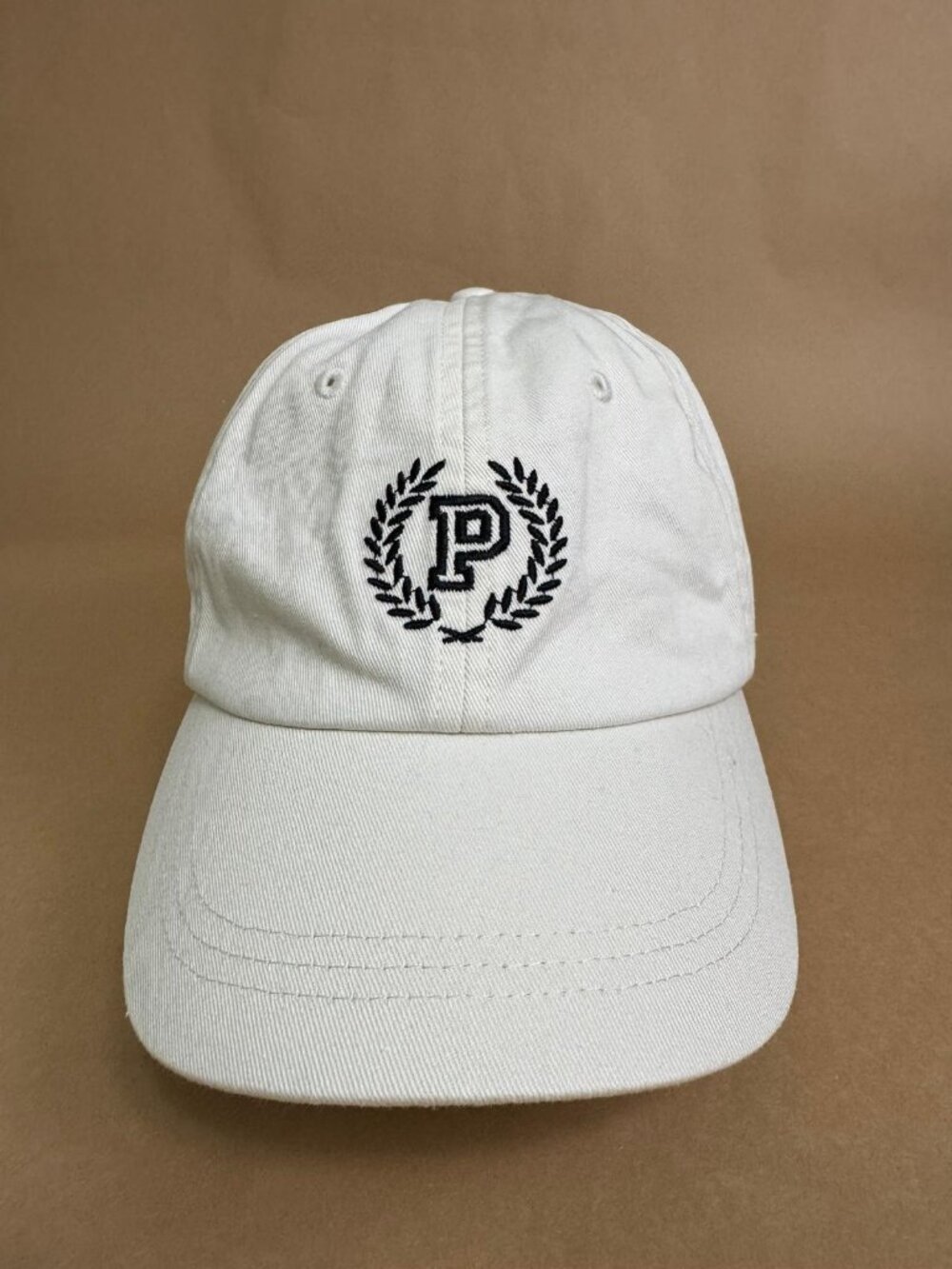 Victoria’s Secret PINK Baseball Cap Hat Embroidered Logo Ivory Beige Womens OS